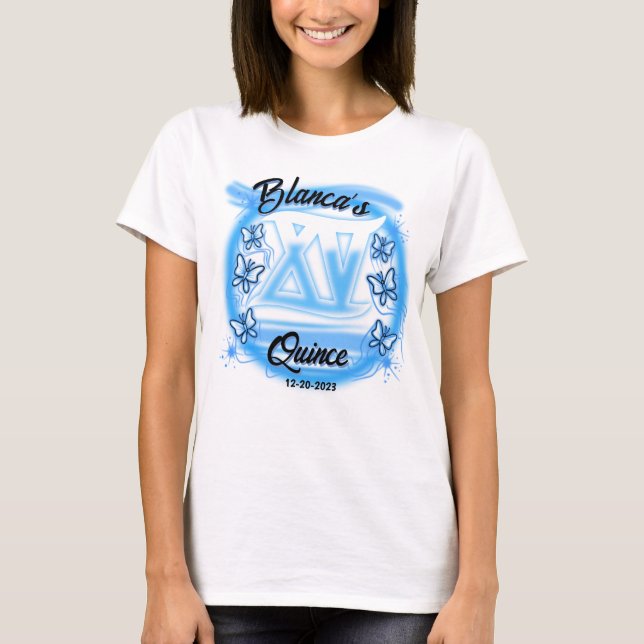 Camiseta Personalize esta escova #3 Quince T-Shirt (Frente)