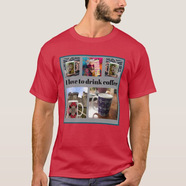 Camiseta Personalize fotos, Crie seu painel de 5 lugares (Frente)