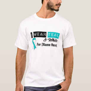Camiseta Personalize-me vestem a cerceta & o cancro do colo