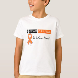 Camiseta Personalize-me vestem a leucemia alaranjada da