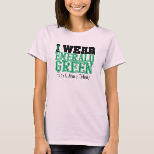 Camiseta Personalize-me vestem o câncer de figado do verde