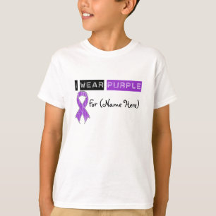 Camiseta Personalize-me vestem o câncer de pâncreas roxo