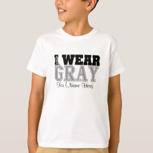 Camiseta Personalize-me vestem o cancro cerebral cinzento