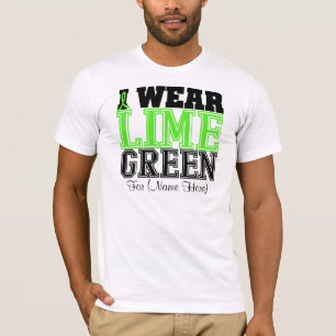 Camiseta Personalize-me vestem o linfoma da fita do verde