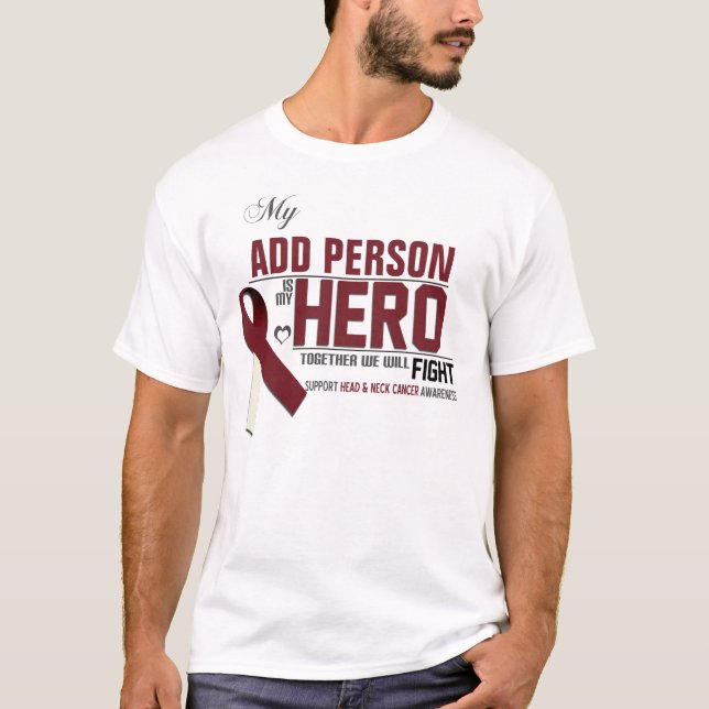 Camiseta Personalize MEU HERÓI:  Cancer da cabeça & do (Frente)