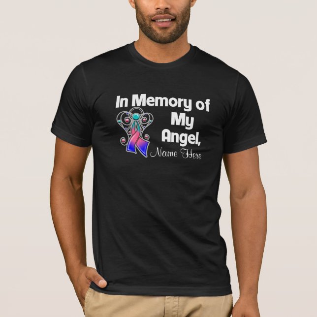Camiseta Personalize na memória de meu cancer de tiróide do (Frente)
