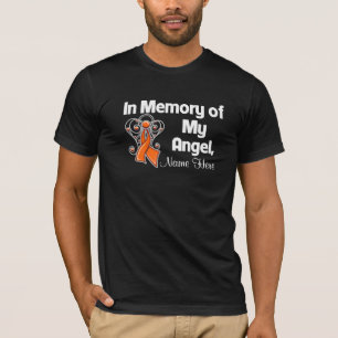 Camiseta Personalize na memória de minha leucemia do anjo