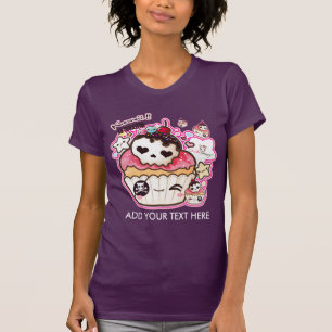 Camiseta Personalize o cupacke bonito do crânio do kawaii