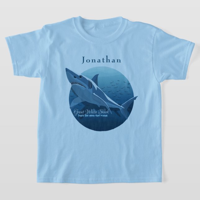 Camiseta Personalize o Excelente White Shark no Oceano (Postura )