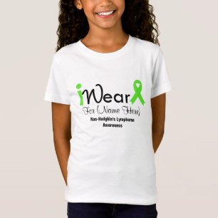 Camiseta Personalize o linfoma Non-Hodgkin do verde limão