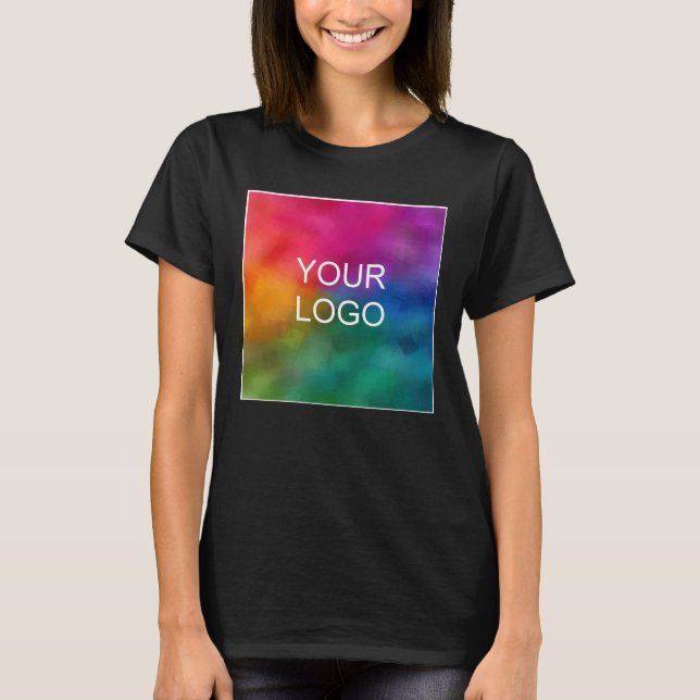 Camiseta Personalize o logotipo da sua empresa Black Elegan (Frente)
