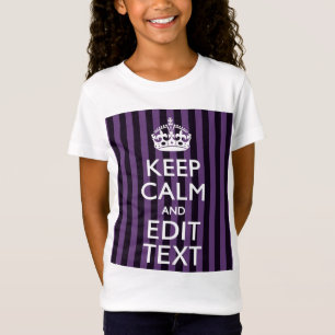 Camiseta Personalize-o mantêm a calma suas listras do roxo