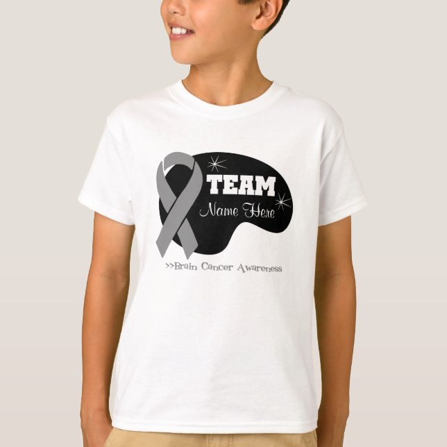 Camiseta Personalize o nome da equipe - cancro cerebral (Frente)