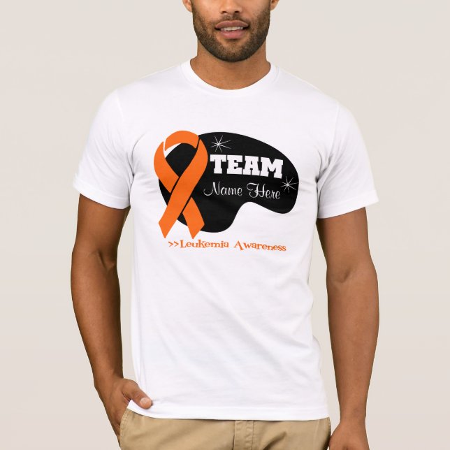 Camiseta Personalize o nome da equipe - leucemia (Frente)