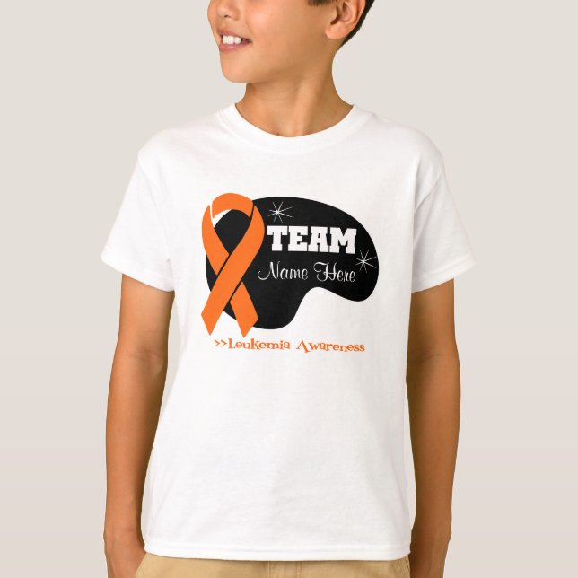 Camiseta Personalize o nome da equipe - leucemia (Frente)