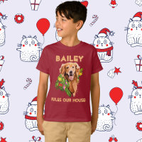 Personalize o nome do cão e a foto-T-Shirt