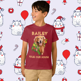 Camiseta Personalize o nome do cão e a foto-T-Shirt