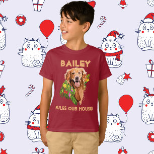 Camiseta Personalize o nome do cão e a foto-T-Shirt