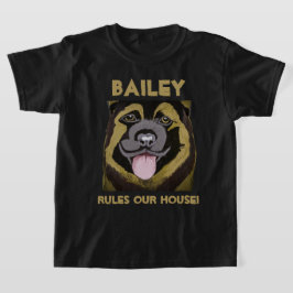 Camiseta Personalize o nome do cão e a foto-T-Shirt