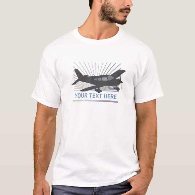 Camiseta Personalize o texto - avião da baixa asa (Frente)