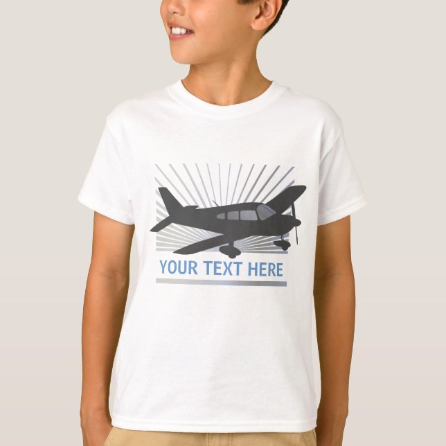 Camiseta Personalize o texto - avião da baixa asa (Frente)