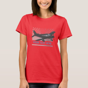 Camiseta Personalize o texto - avião da baixa asa