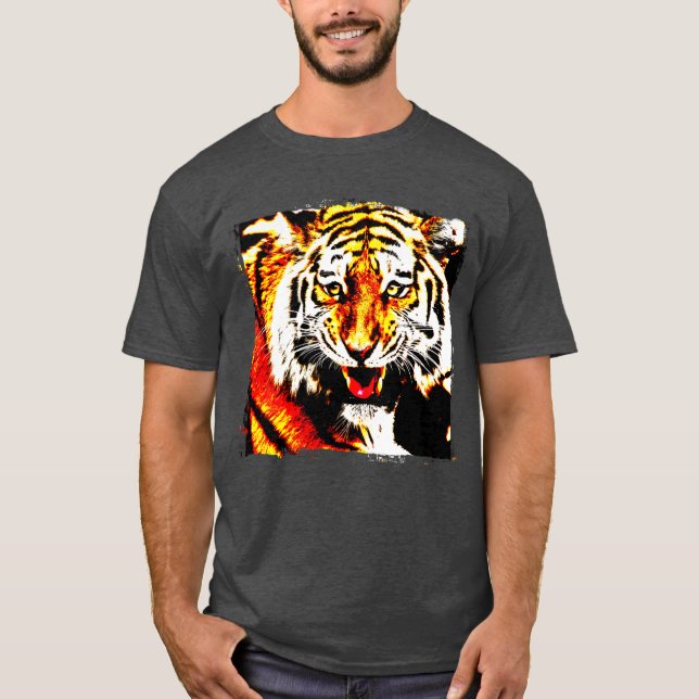 Camiseta Personalize o Tiger Head Modern Elegante Modelo (Frente)