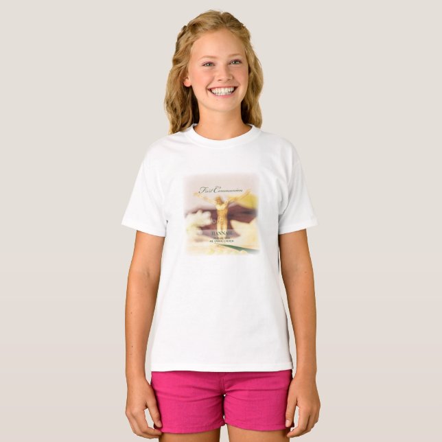 Camiseta Personalize, Parabéns pela Primeira Comunhão (Frente Completa)
