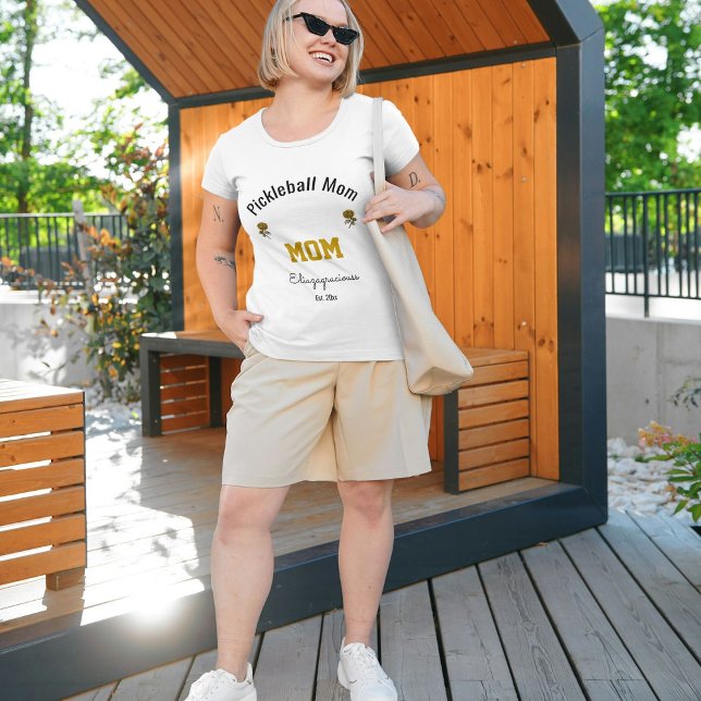 Camiseta Personalize Pickleball Mãe com Nome Personalizado  (Criador carregado)