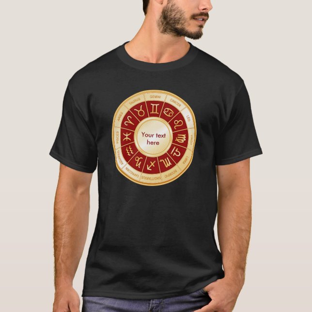 Camiseta Personalize seu horóscopo Mandala T-Shirt (Frente)