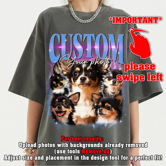 Camiseta PERSONALIZE Seu próprio animal de estimação 90s bo (Criador carregado)