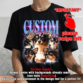 Camiseta PERSONALIZE Seu próprio animal de estimação 90s bo