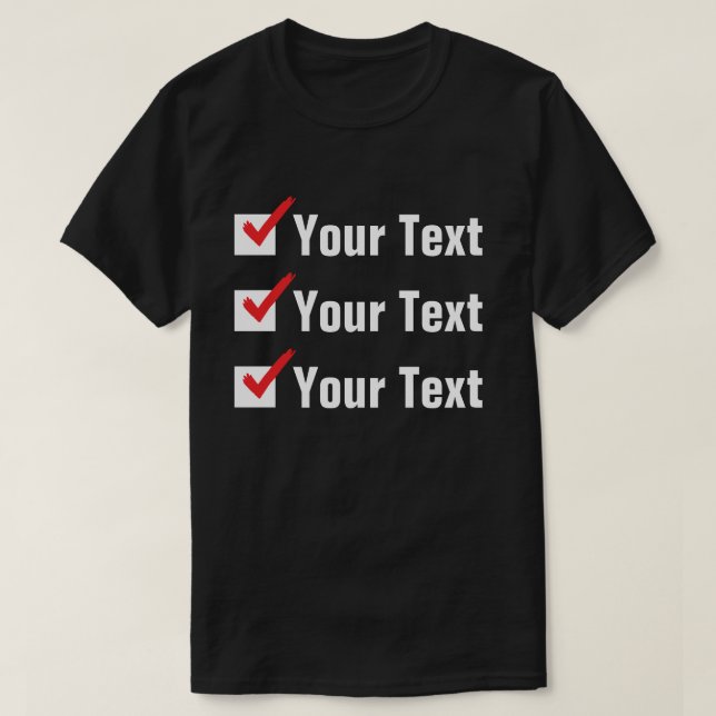 Camiseta Personalize Seu Próprio Status - Anúncio Pessoal (Frente do Design)