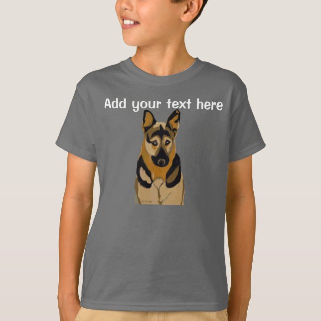 Camiseta Personalize seu retrato de Pastor Alemão (Frente)