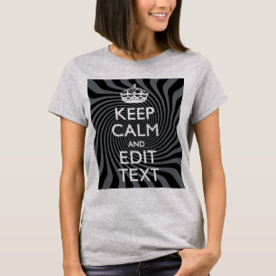 Camiseta Personalize seu texto silencioso em espiral preta