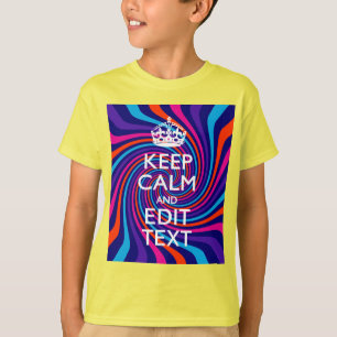 Camiseta Personalize seu texto tranquilo em multicolorido