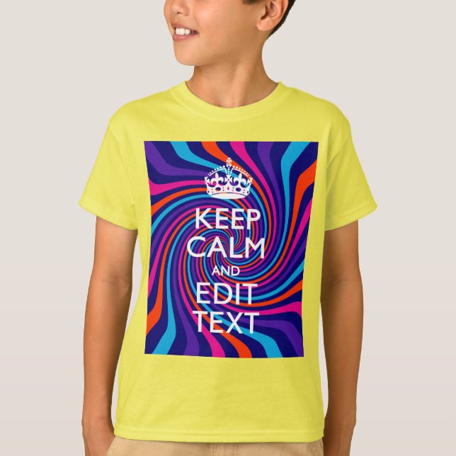 Camiseta Personalize seu texto tranquilo em multicolorido (Frente)