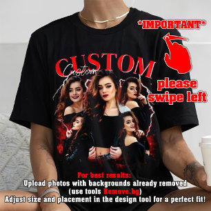 Camiseta PERSONALIZE SUA PRÓPRIA Ideia de Bootleg Aqui, boo