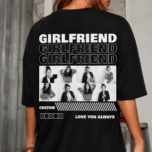 Camiseta personalize sua própria namorada aniversário retrô