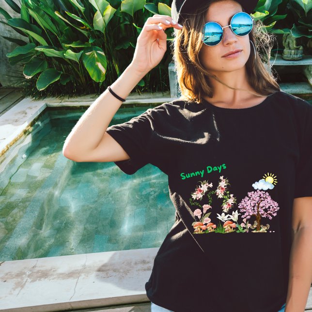 Camiseta Personalize Sunny Lillies Squirrels Brincando (Criador carregado)