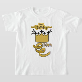 Camiseta  Personalized 10th Birthday King Crown Design