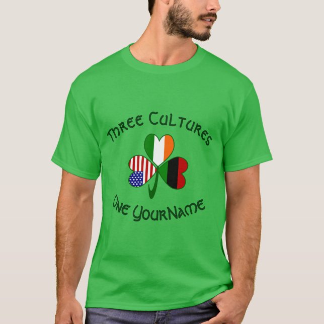 Camiseta Personalized African Ireland USA Shamrock Men's (Frente)