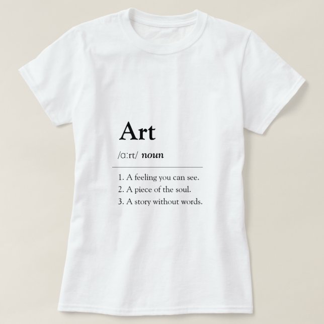 Camiseta Personalized Art Dictionary Style T-Shirt (Frente do Design)