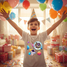 Camiseta Personalized Astronaut & Planets Birthday T-Shirt
