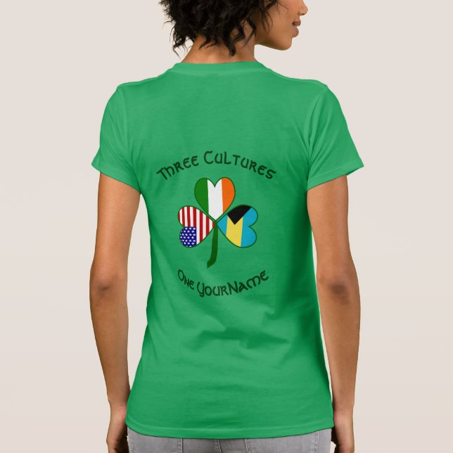 Camiseta Personalized Bahamas Ireland USA Shamrock Women’s (Verso)