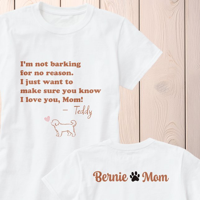 Camiseta Personalized Bernedoodle Mom Shirt Custom Dog Name (Criador carregado)