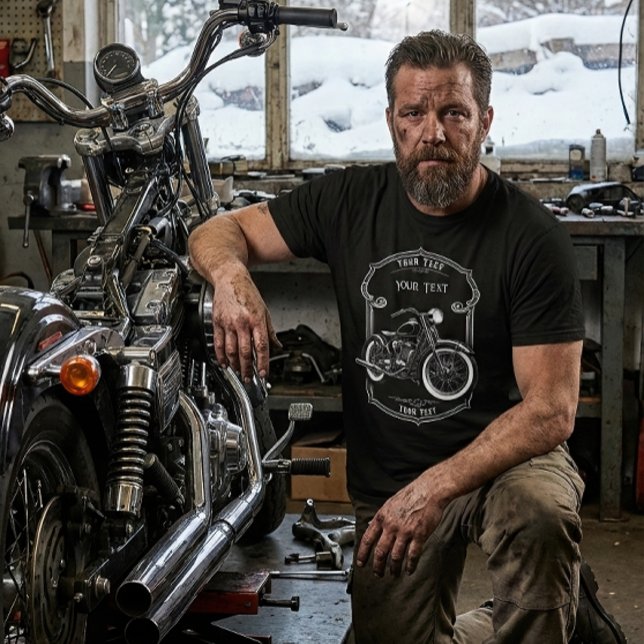 Camiseta Personalized Biker Dad Christmas Gift Tee (Criador carregado)