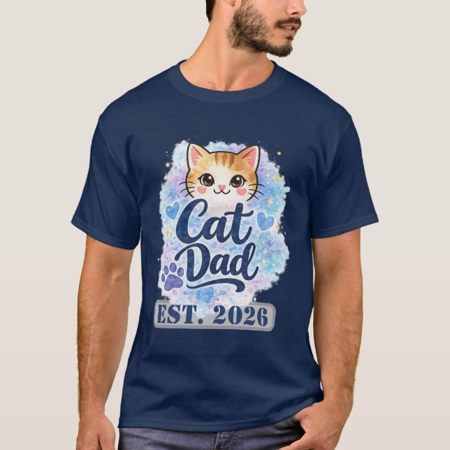 Camiseta Personalized Cat Dad Shirt Custom Cat Dad Gift  (Frente)