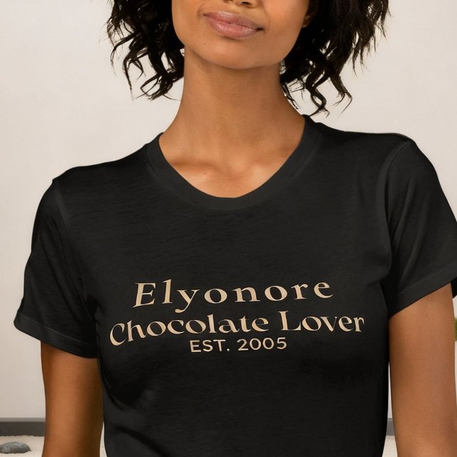 Camiseta Personalized Chocolate Lover Name Established (Criador carregado)