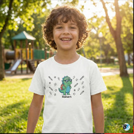 Camiseta Personalized Cool Dinosaur Monster Back to School